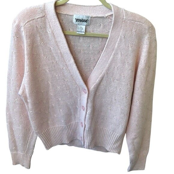 Vintage Designers Original Studio Cardigan Sweater Women’s Sz M Pink Knit Button - Picture 1 of 7